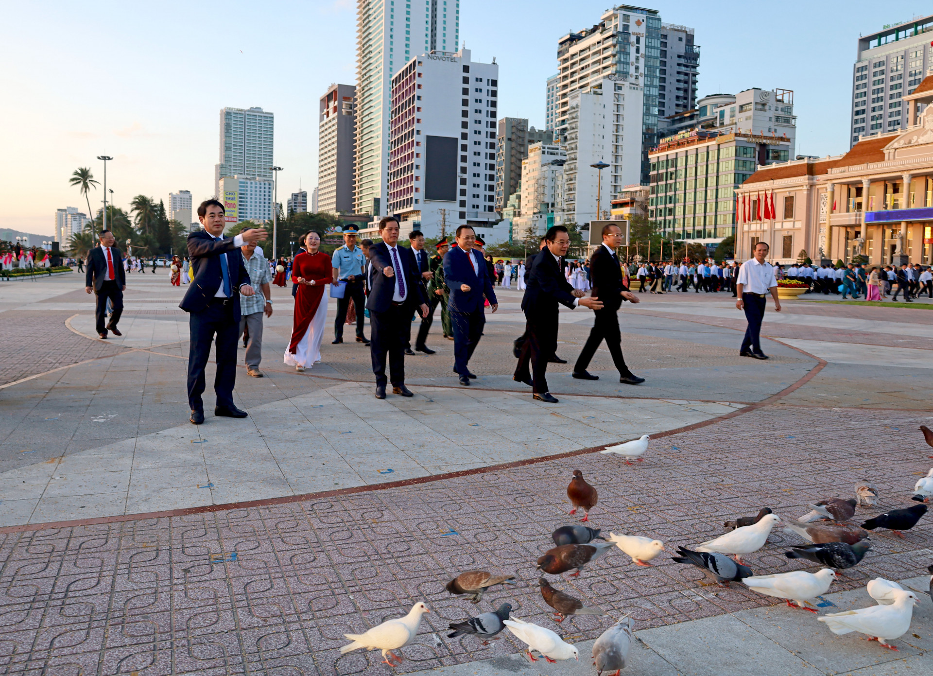 Embodiment of peace and welcome in coastal city