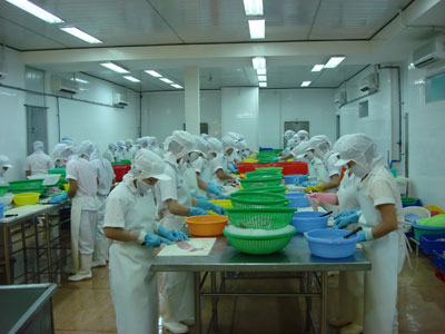 Processing seafood in Khanh Hoa.