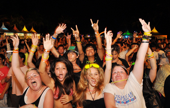 Foreign tourists dancing at Sailing Club