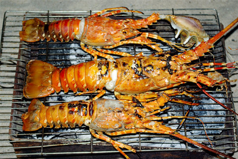 Grilled lobsters