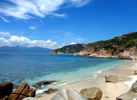 Beautiful beach on Binh Ba Island