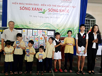 Blood donation and gifts for disabled children