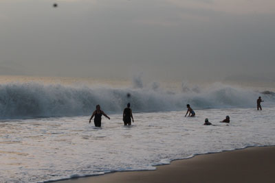 Morning exercise movement on Nha Trang beach