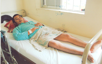 7 years in bed because of industrial accident