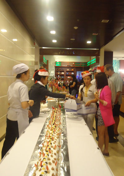 Novotel sells handicraft products and cakes for charity.