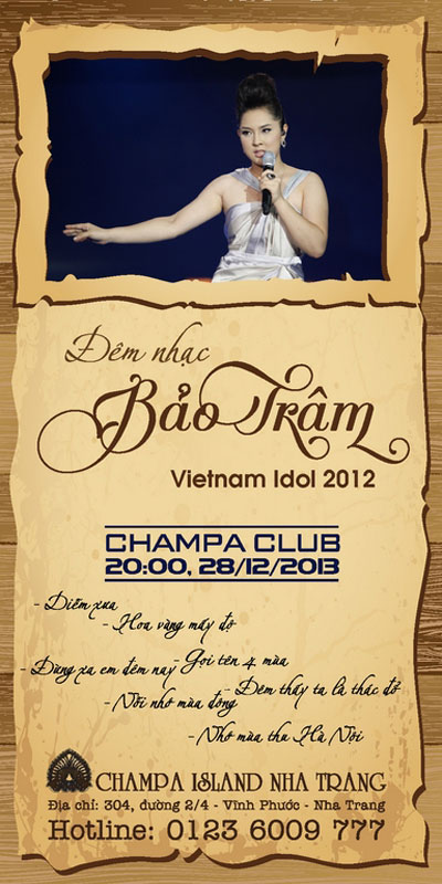 Bao Tram live show to open at Champa Island on December 28