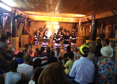 Tourists watching music show in Yang Bay Tourist Park.