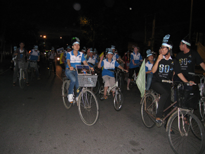Bike parade in response to Green Earth Hour 2014