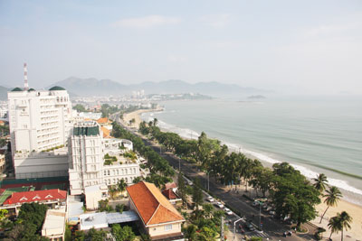 Tran Phu Street goes along Nha Trang beach.