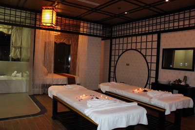 A spa room in Japanese style at Galina Mud Bath & Spa.