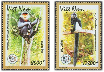 Issuing stamp set of Vietnamese primates