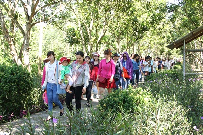 Tourists visiting Nhan Tam Ecological Tourist Site