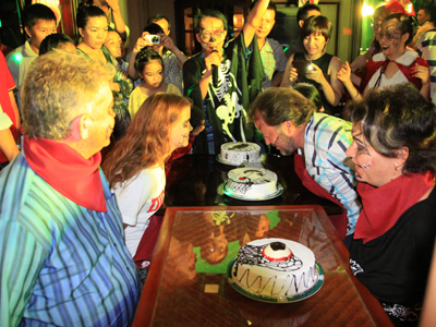 Apple bobbing at Sunrise Hotel last Halloween