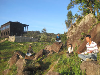 Meditating on Hon Ba mountain