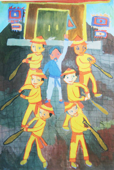 Colorful paintings of children