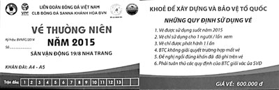 19-8 Nha Trang Stadium football ticket officially issued
