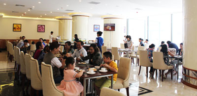 Attractive buffet breakfast in Bavico International Hotel Nha Trang