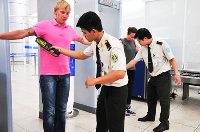 Security check at Cam Ranh International Airport