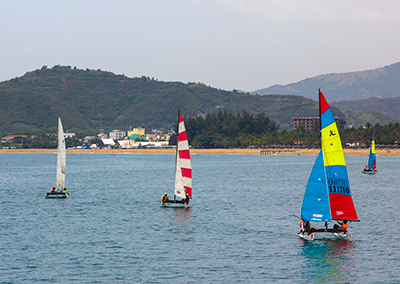 Salient yachts on Nha Trang Bay.