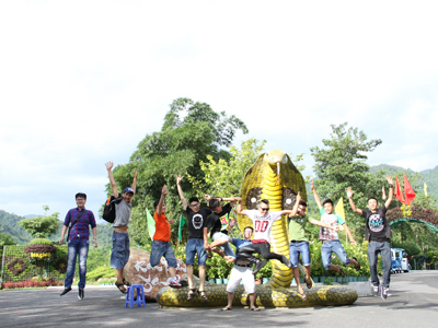 Young people show excitement when joining the festival.