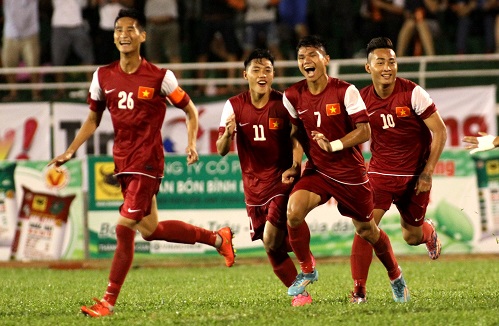 Happiness of U21 Vietnam (Photo: Duc Dong)