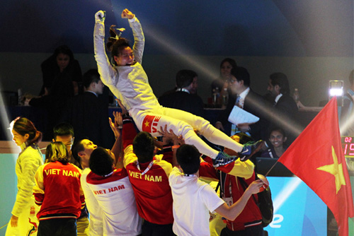 Nguyen Thi Le Dung, great hope of Vietnam's female fencing team at Rio Olympics 