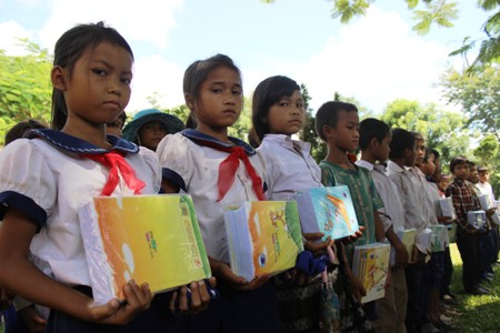 School uniform donation in Khanh Hiep