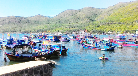 Bustling fishing port of Cua Be