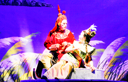 A scene of classical drama “Chuyen tinh ben thap co”