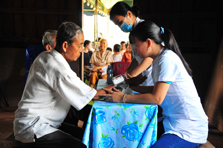 Examining people of Samakkhixai District and Sanxai District.