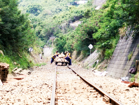Rail traffic safety maintenance in rainy season