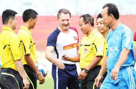 Referees preparing for matches 