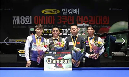 Vietnamese cueist wins Asian 3-cushion Billiards Championship 2017