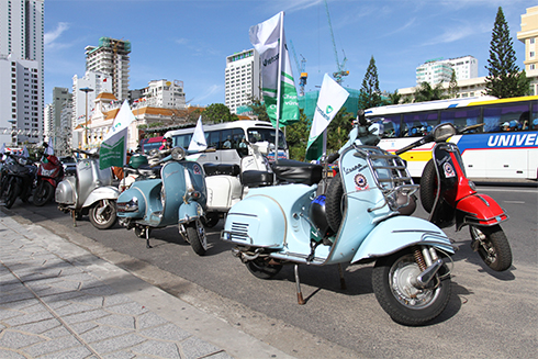 Vintage vespa scooter.