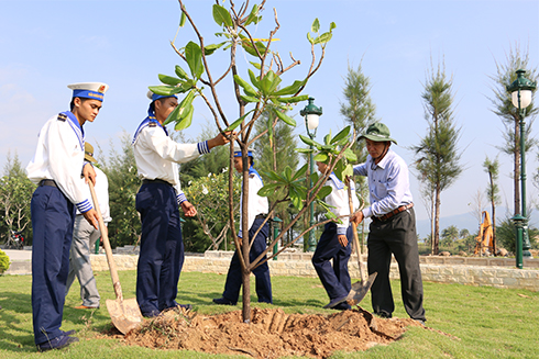 Barringtonia asiatica trees planted in memorial site for Johnson South Reef soldiers