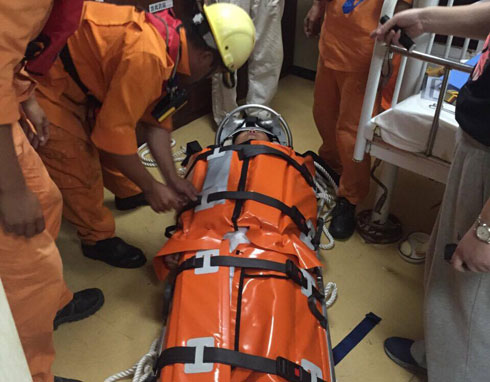 Foreign sailor having occupational accident at sea rescued