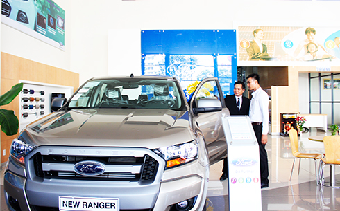 At an automobile showroom in Nha Trang