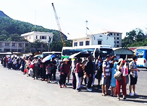 International tourists at Nha Trang Port