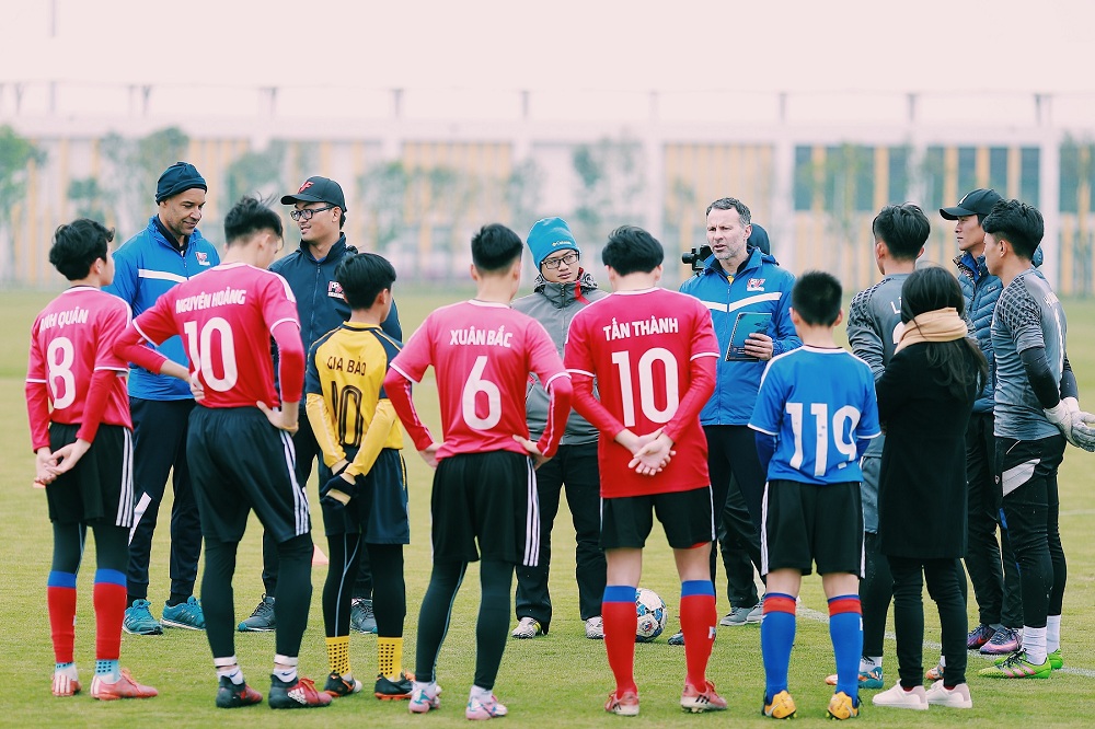 Manchester United legend Ryan Giggs, Director of PVF, meeting with PVF trainees