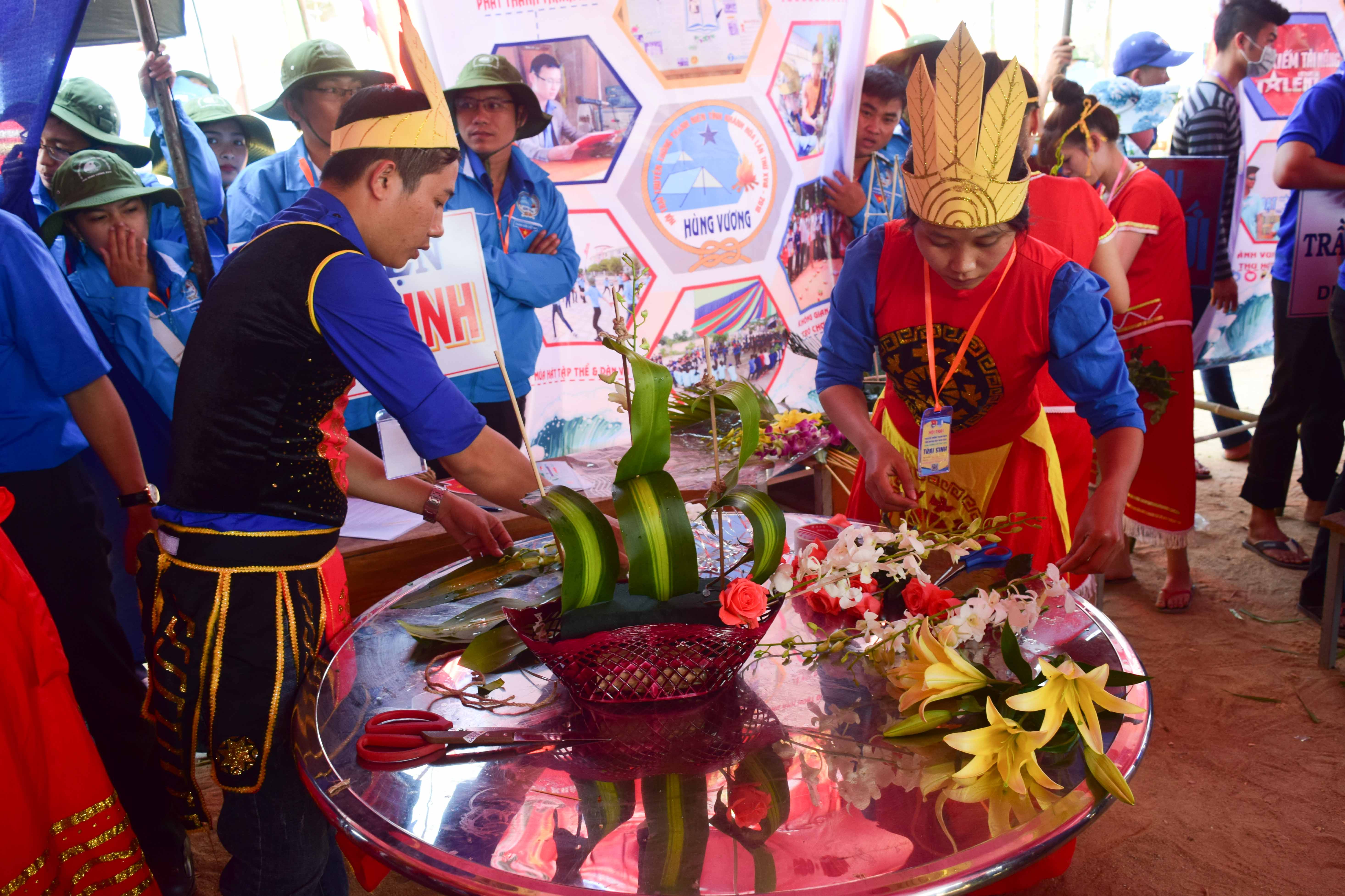 Taking part in floral arrangement competition