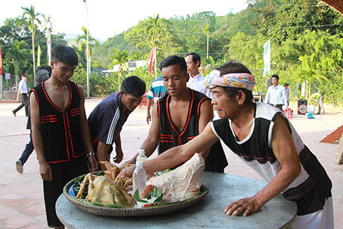 Preparing offerings to the gods and ancestors