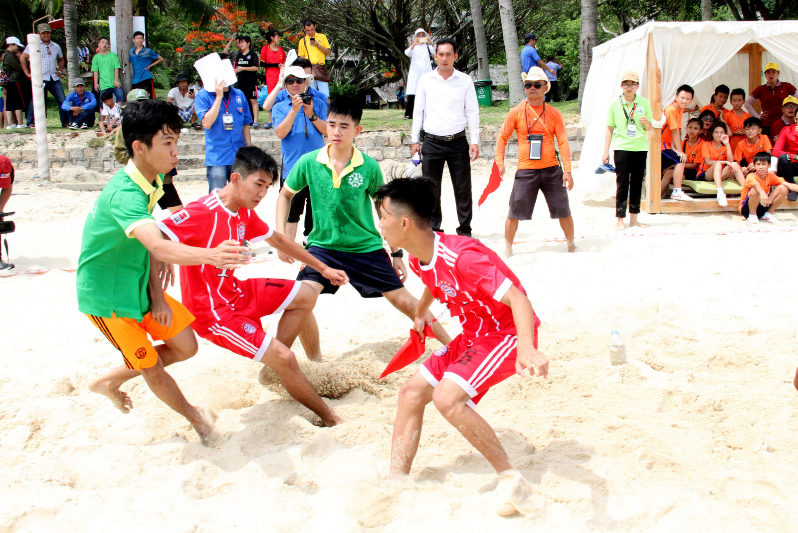 Children playing flag capturing game