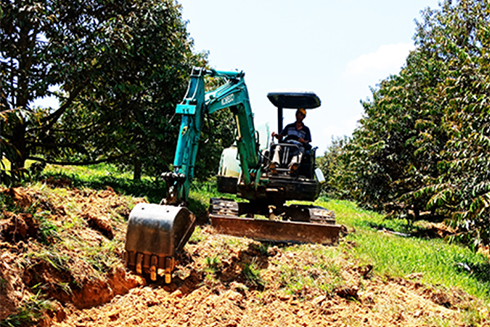 Machines used in farming in Quang's garden