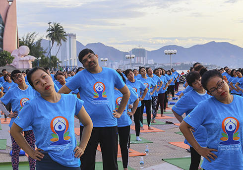 K. Srikar Reddy doing yoga