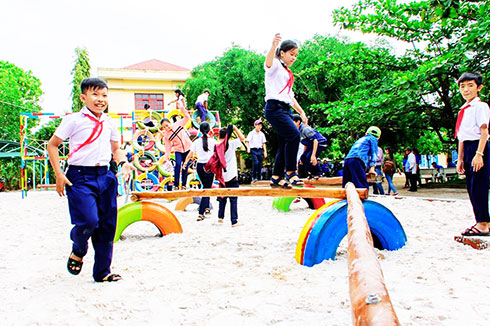 Outdoor playground equipment provided for disadvantaged schools