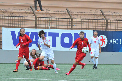 Vietnam U-16 in red uniform