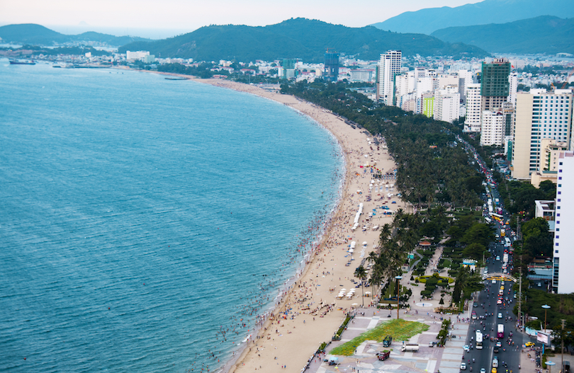 Beach by Tran Phu Street in Nha Trang on To