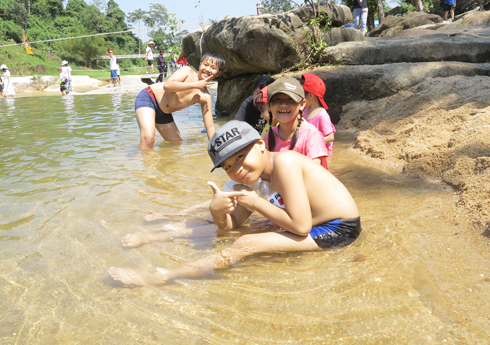 Enjoying water activities