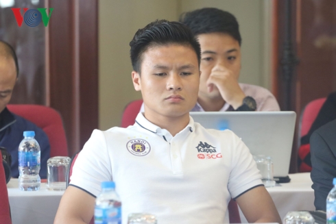 Midfield Quang Hai at press conference before National Super Cup match 2019 (Photo: Hong Ngoc)