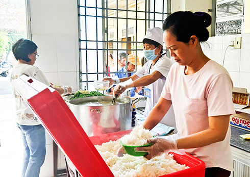 Charity kitchen staff's beneficence